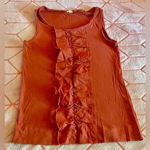 🦊 J. Crew Rust Ruffle Tank Top 🦊